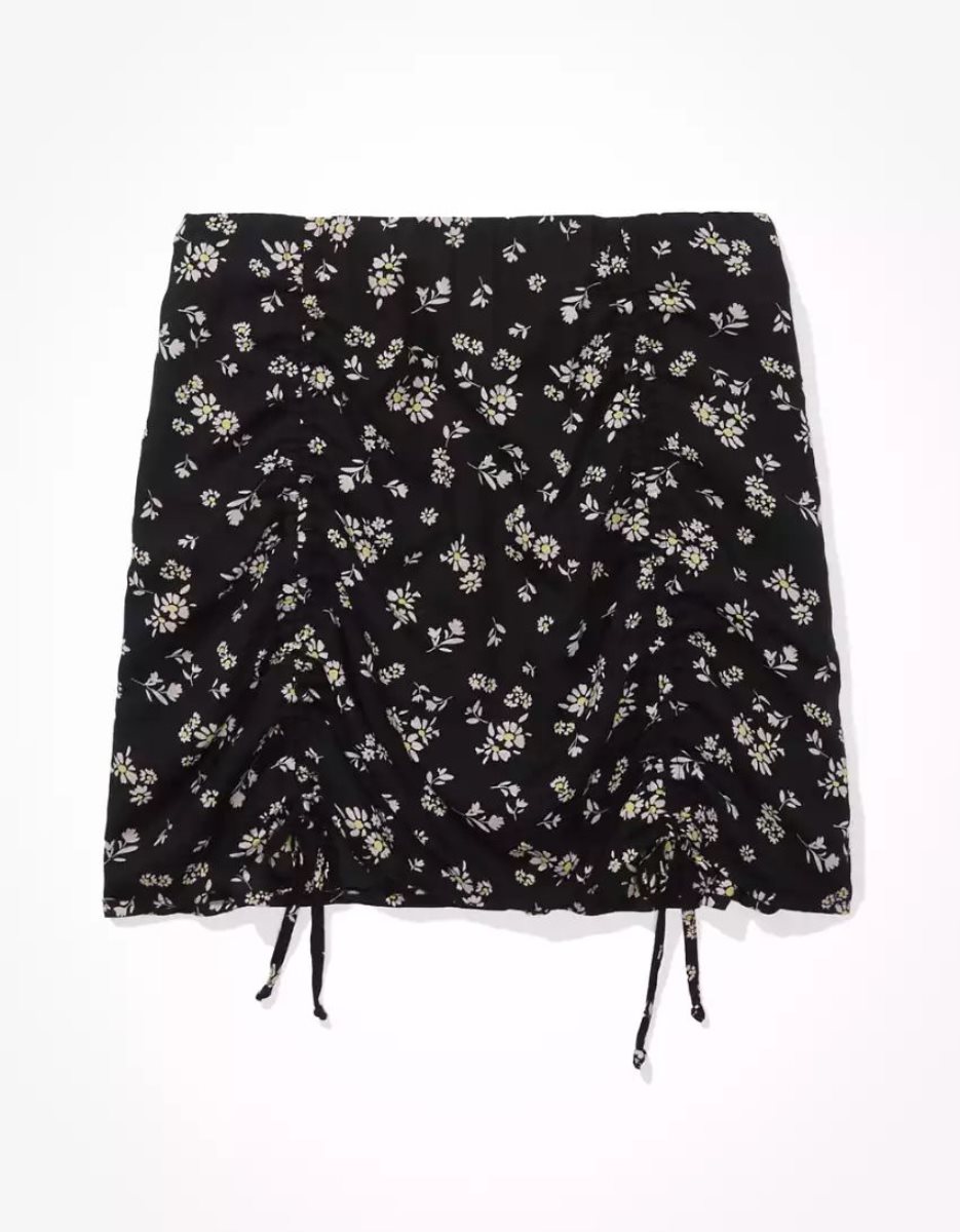 Jupes American Eagle AE Silky Floral Mini Noir Femme | ICV-39376953